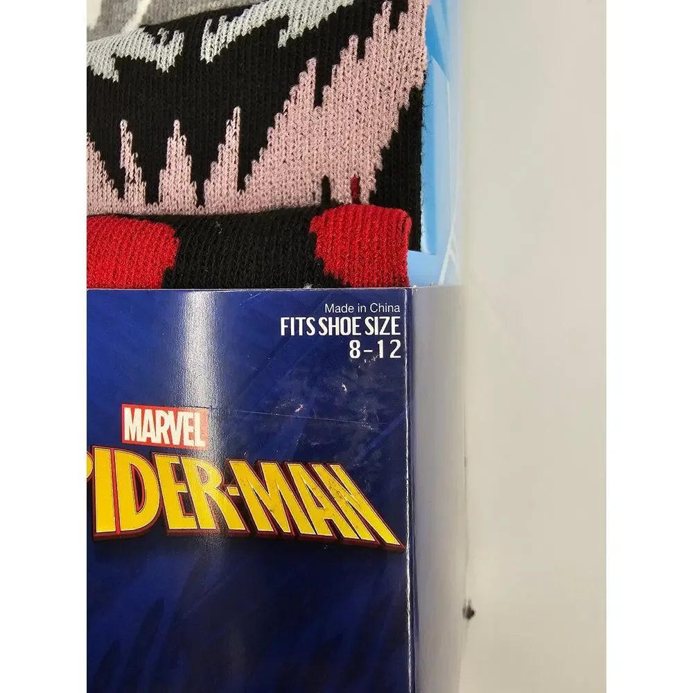 6 pair MARVEL COMICS Spiderman Hyp Venmo Carnage CREW SOCKS Athletic